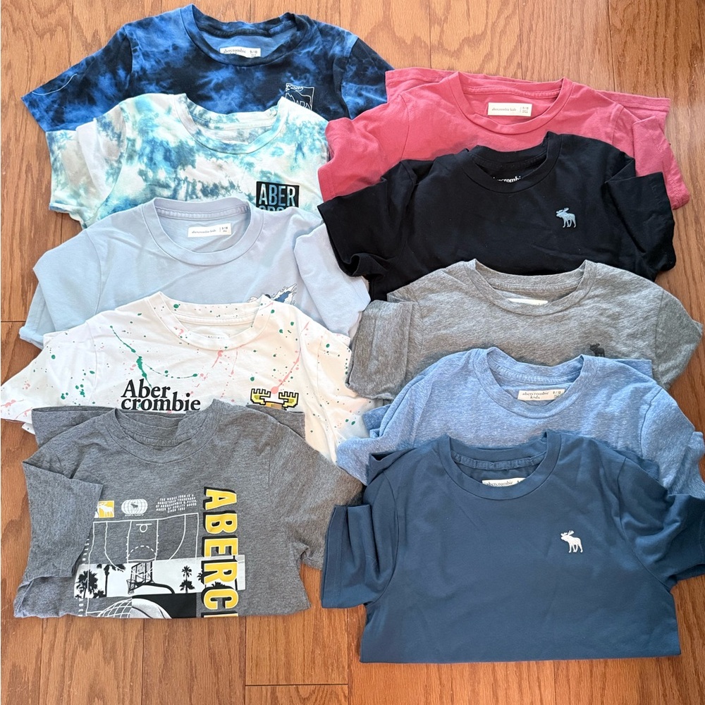 abercrombie kids Assorted Short Sleeve Tee Set - Blue, Black, Gray, Red, White